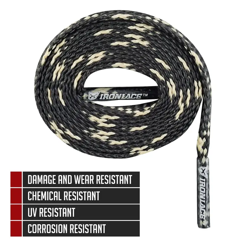 Ironlace Sport Laces-Black/Tan 1