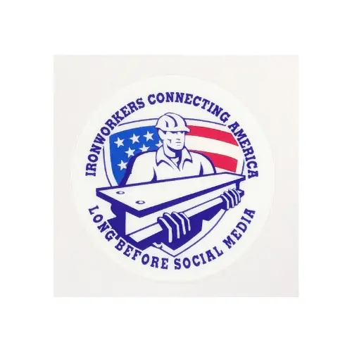 Ironworkers Connecting America Long Before Social Media Hardhat Sticker 1