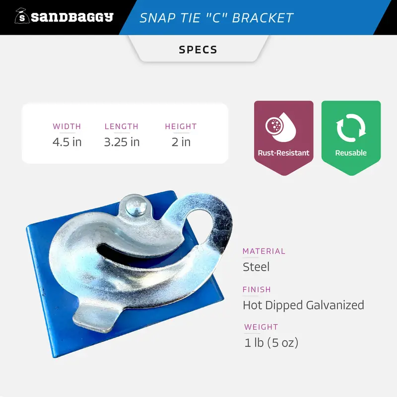 Jahn C Bracket - Snap Tie Clamp - Hot Dipped Galvanized 4