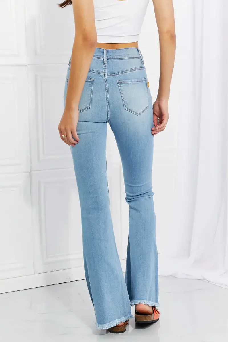 Jess Button Flare Jeans 2