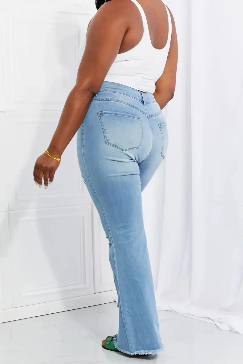 Jess Button Flare Jeans 9