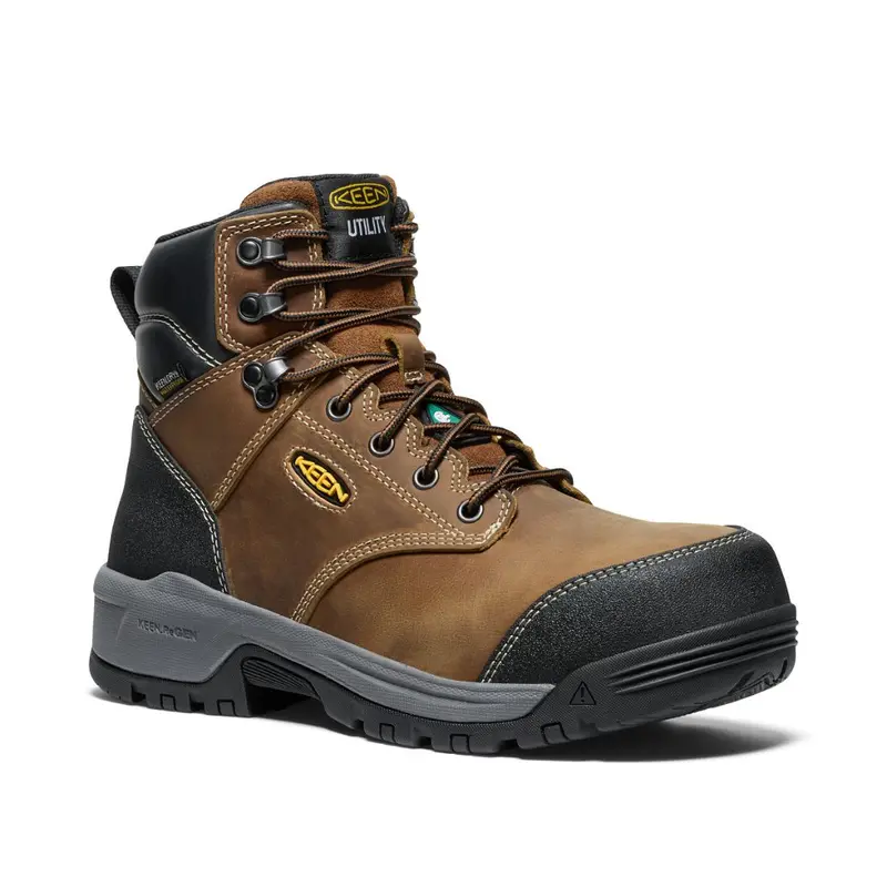 Keen Evanston Men's 6" Waterproof Composite Toe Work Boot - 1029855 Brown 2