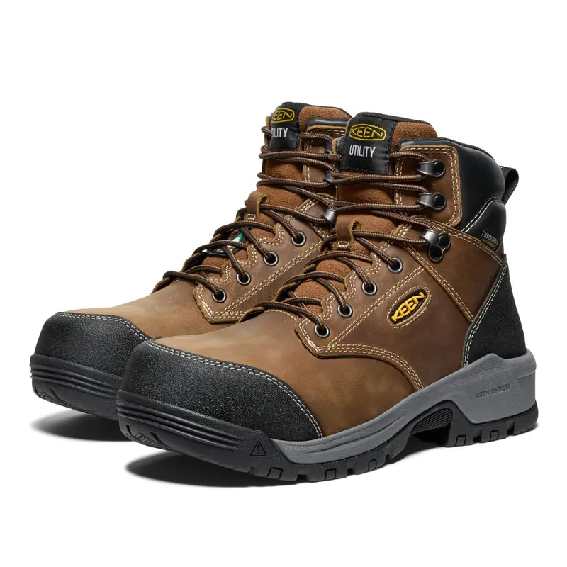 Keen Evanston Men's 6" Waterproof Composite Toe Work Boot - 1029855 Brown 5