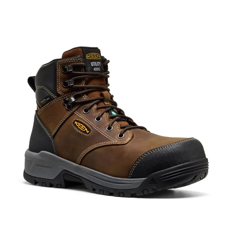Keen Evanston Men's 6" Wp Insulated Composite Toe Work Boot - 1031301 Brown 1
