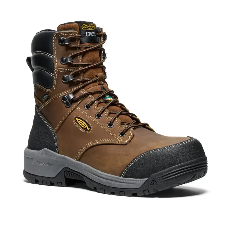 Keen Evanston Men's 8" Waterproof Composite Toe Work Boot 1029670 - Brown 1