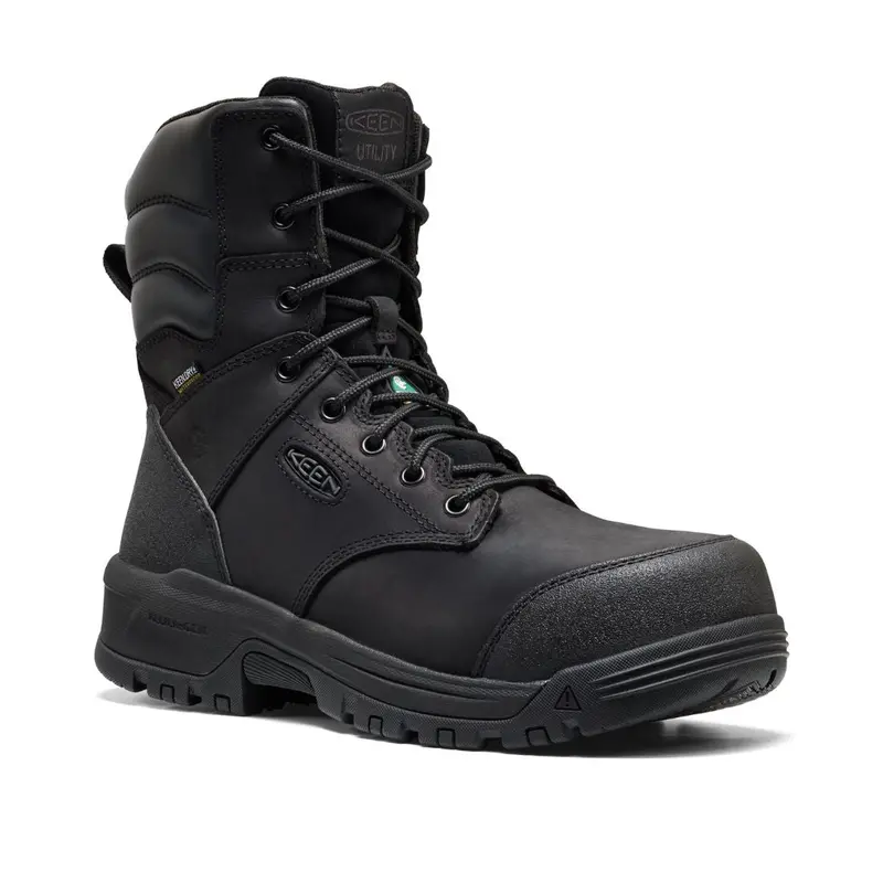 Keen Evanston Men's 8" Waterproof Composite Toe Work Boot 1032281 - Black 1