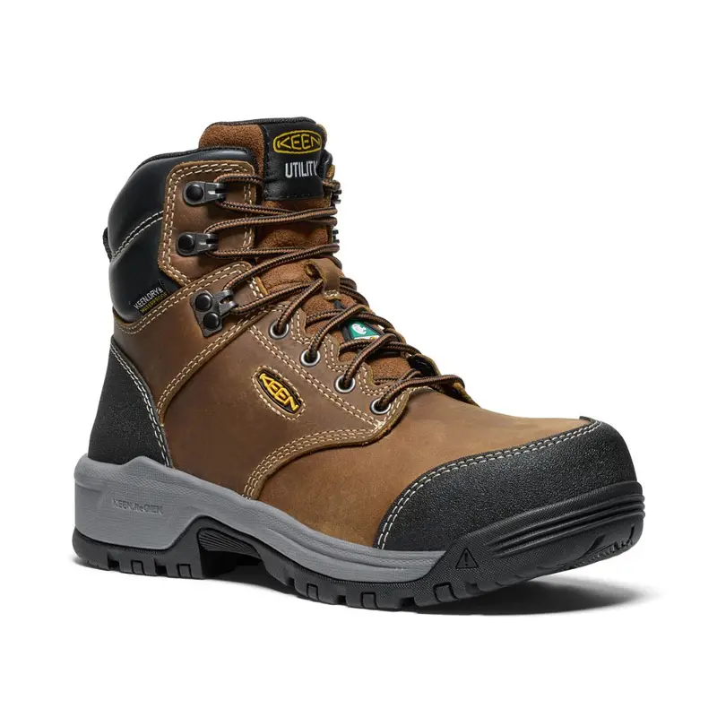 Keen Evanston Women's 6" Waterproof Composite Toe Work Boot 1029856 - Brown 1