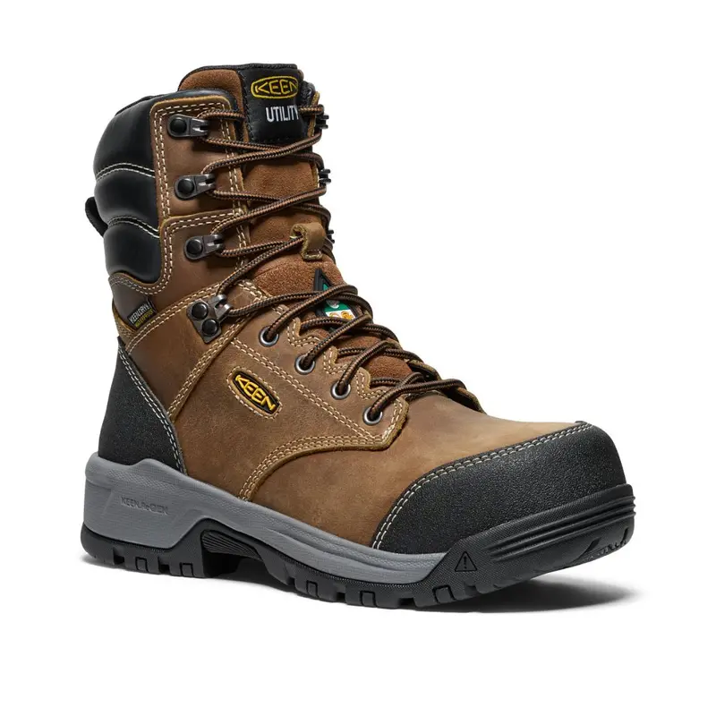 Keen Evanston Women's 8" Waterproof Composite Toe Work Boot - 1029671 Brown 1