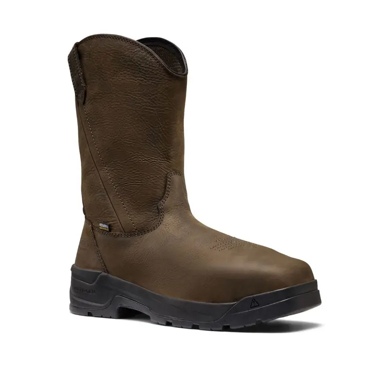Keen Flatland Wellington Men's Pull-On Waterproof Internal Met Guard Composite Toe Work Boot 1032254 - Brown 1