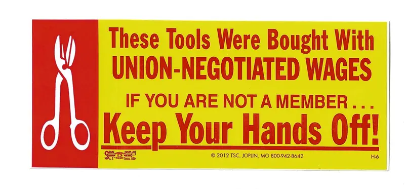 Keep Hands Off Hands Off W/Tin Snip Toolbox Decal #H-4 1