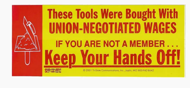 Keep Your Hands Off!! Toolbox Decal For Drywall Finishers Iupat #T-Ho1 1