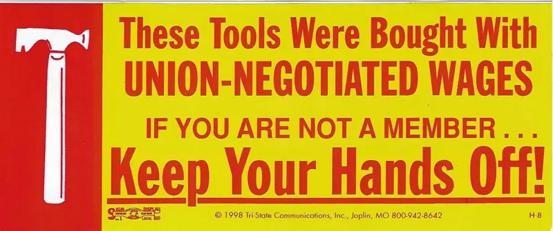 Keep Your Hands Off! W/Shingle Hatchet Toolbox Decal #H-8 1