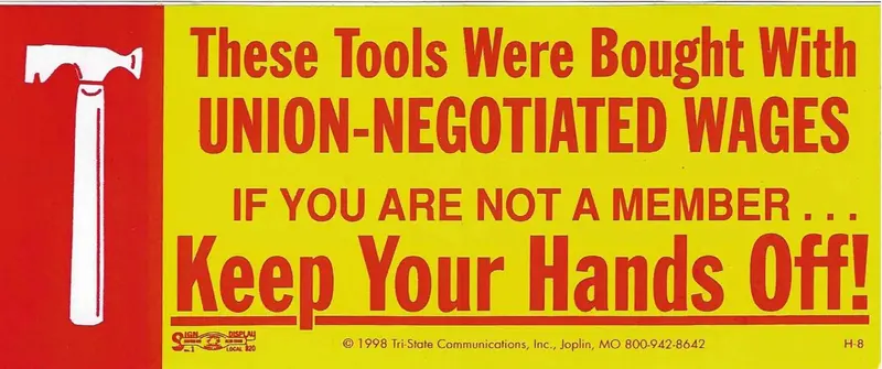 Keep Your Hands Off! W/Shingle Hatchet Toolbox Decal #H-8 2