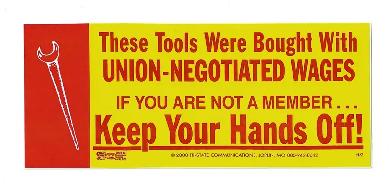 Keep Your Hands Off! W/Spud Wrench Toolbox Decal #H-9 2