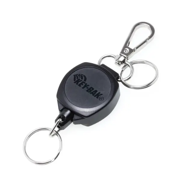 Key-Bak Snapback Retractable Keychain With 24 Inch Cut Resistant Cord, Charm Ring, And Easy To Use Clip 1