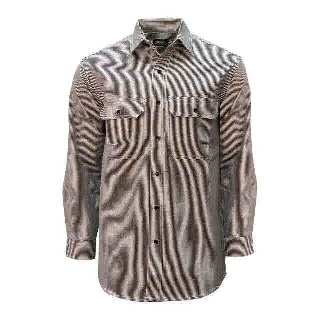 Key Hickory Ironworker Pinstripe Denim Shirt #575.47 1