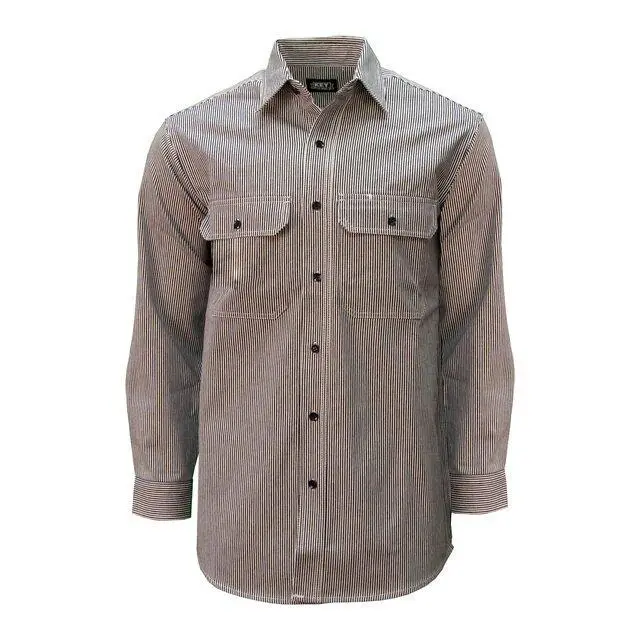 Key Hickory Ironworker Pinstripe Denim Shirt #575.47 2