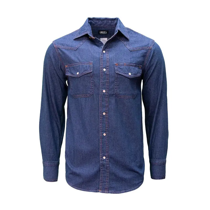 Key Snap Button, Western Style Denim Work Shirt 541.45 1