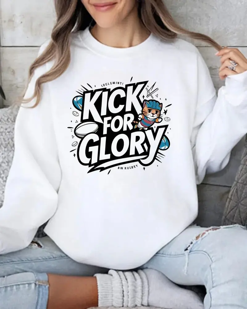 Kick For Glory Heavy Unisex Cotton Crewneck Sweatshirt 1
