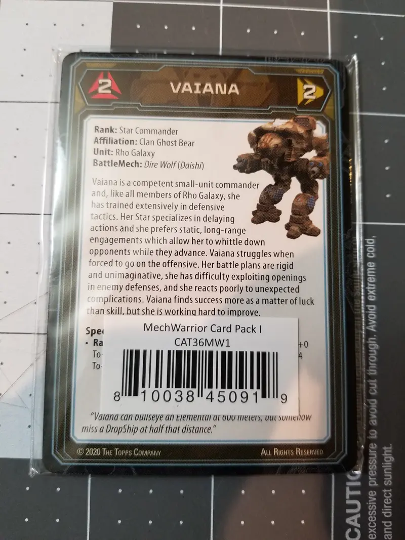 Kickstarter Mechwarrior Card Pack I 1