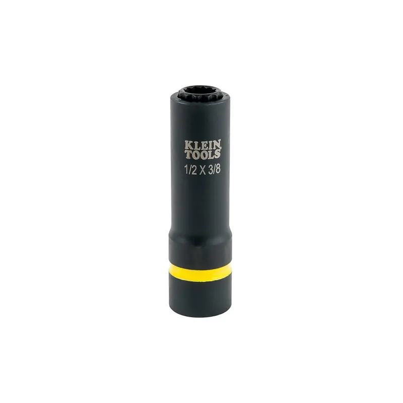 Klein 2-In-1 Impact Socket, 12-Point, 1/2 And 3/8-Inch 1