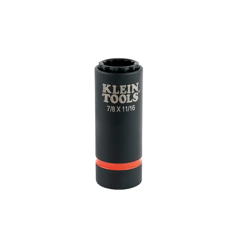 Klein 2-In-1 Impact Socket, 12-Point, 7/8 And 11/16-Inch 1