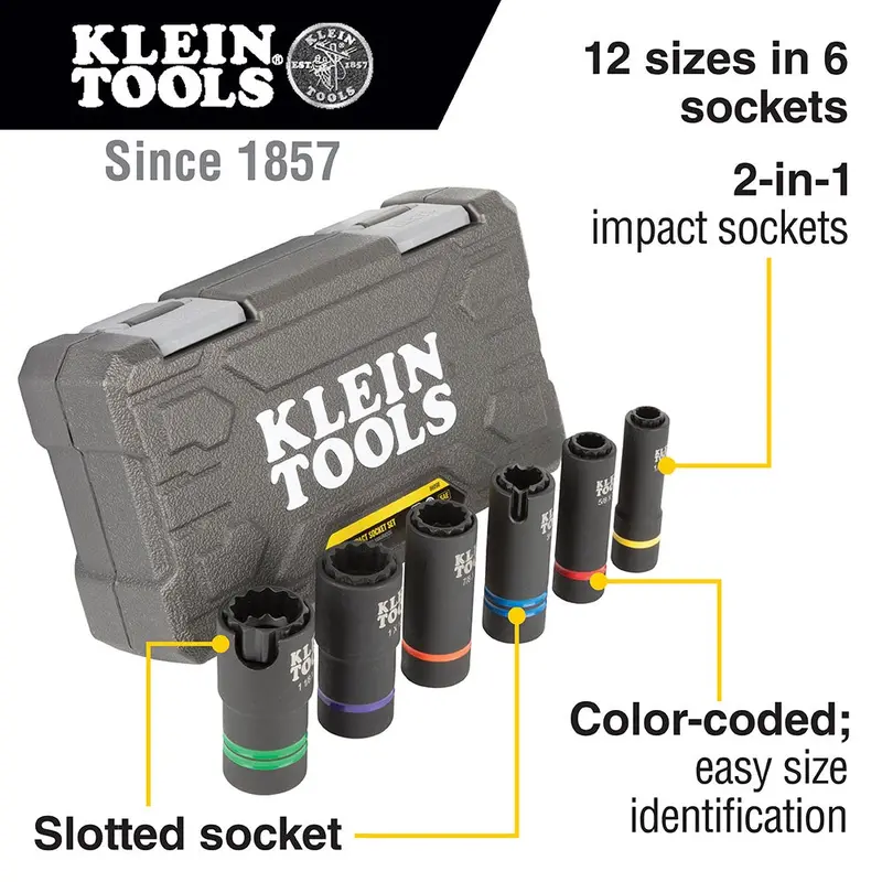 Klein 6-In-1 Impact Socket Set #660Kit2 2