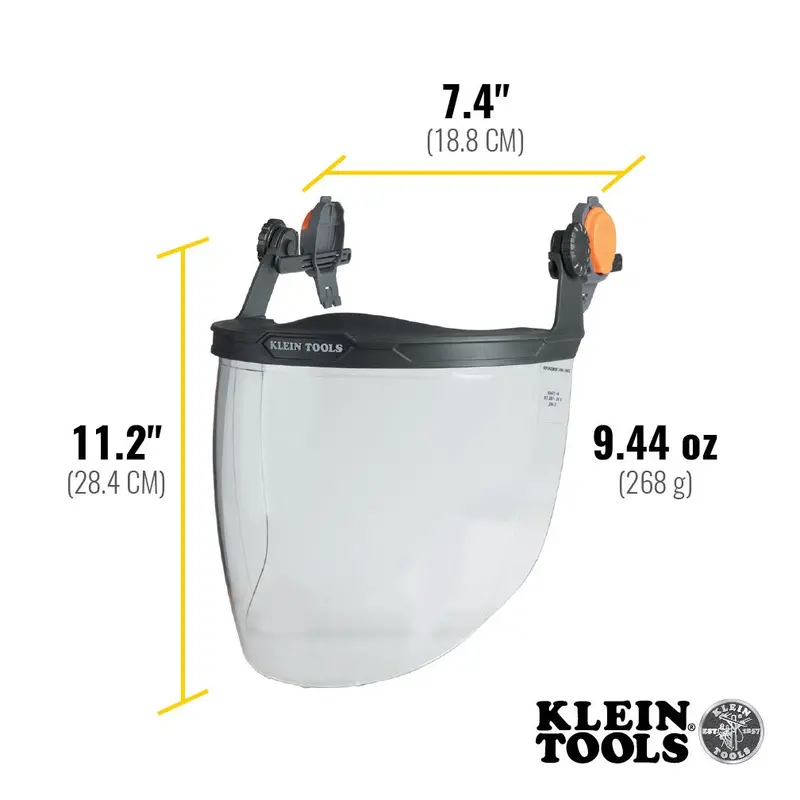 Klein Face Shield, Safety Helmet And Cap-Style Hard Hat, Clear #60472 2
