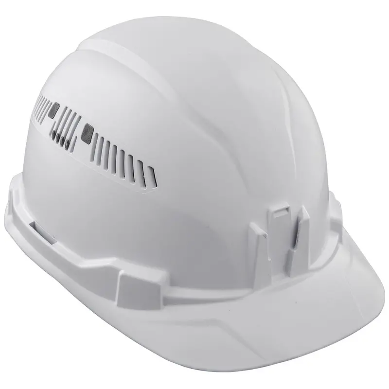 Klein Hard Hat, 4-Point Suspension, Vented Cap, White 1