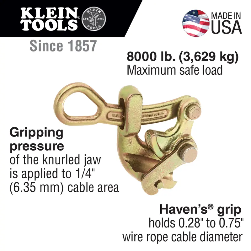 Klein Tools Haven's® Grip For Wire Rope 0.75-Inch 2