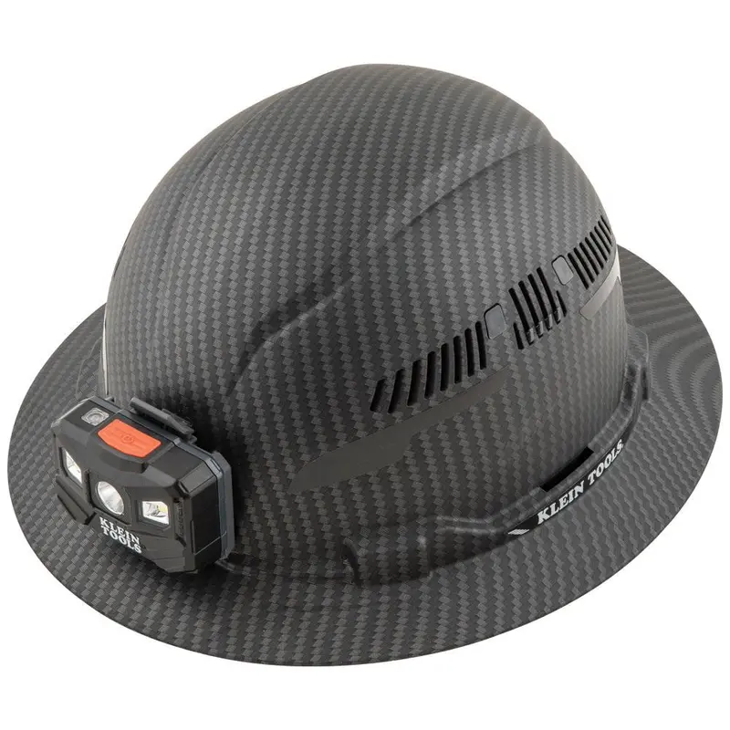 Klein Vented Full Brim Hard Hat, Premium Karbn™ Pattern, Class C, Lamp #60347 1