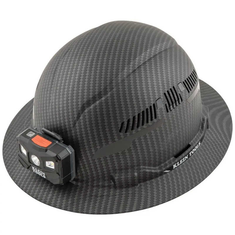 Klein Vented Full Brim Hard Hat, Premium Karbn™ Pattern, Class C, Lamp #60347 2