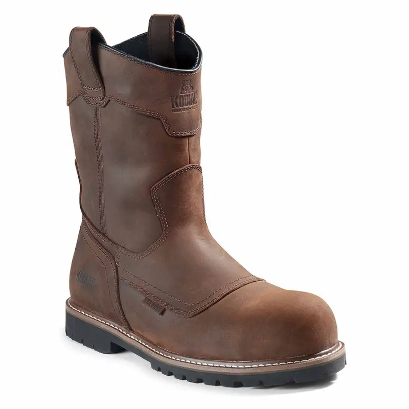 Kodiak Mckinney Wellington Men's Waterproof Pull-On Composite Toe Work Boot Kd0a4terdbx - Brown 2
