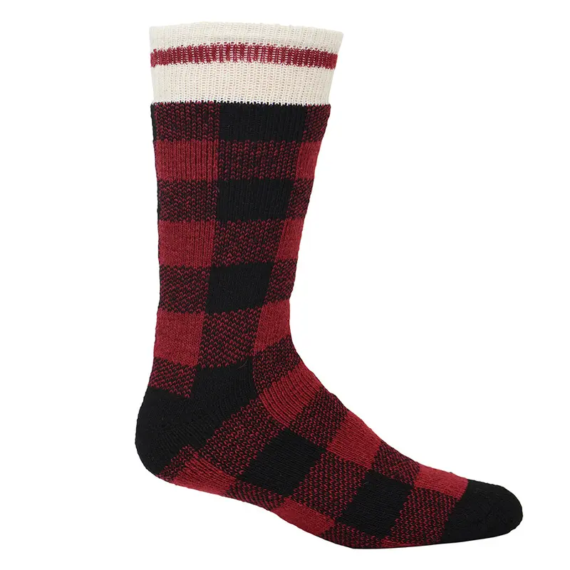 Kodiak Men's Insulated Plaid Sock - Black/Red 1