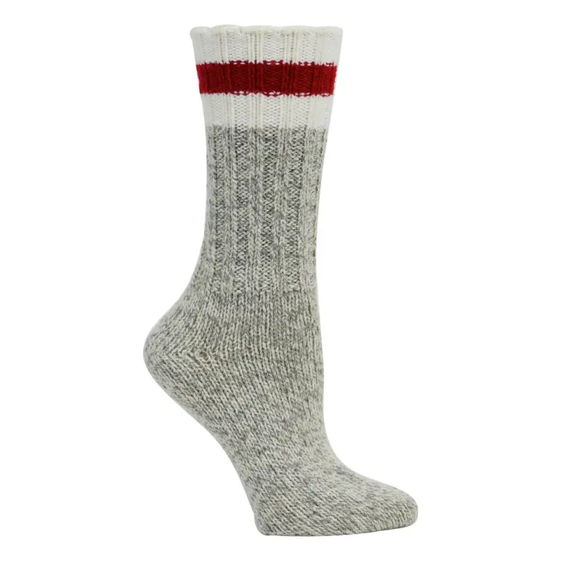Kodiak Women's Merino Wool Blend Work Socks 2534-1L - Grey/Red 1