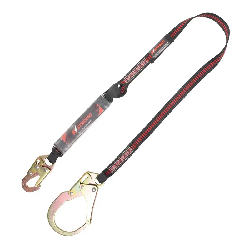 Kstrong® 6 Ft. Clear Pack Design Shock Absorbing Lanyard With Snap Hook And Rebar Hook (Ansi) 1