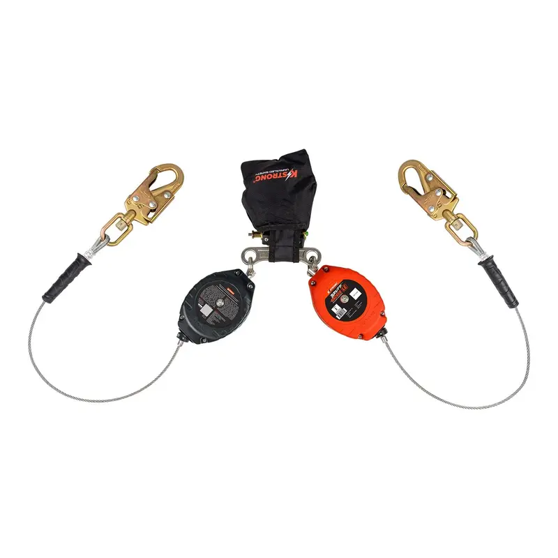 Kstrong® Brute™ Backer™ Le Dual 8.5 Ft. Cable Srl With Swivel Snap Hooks At Anchorage End, Other End Dorsal Connector Shock Pack Assembly (Ansi) 1