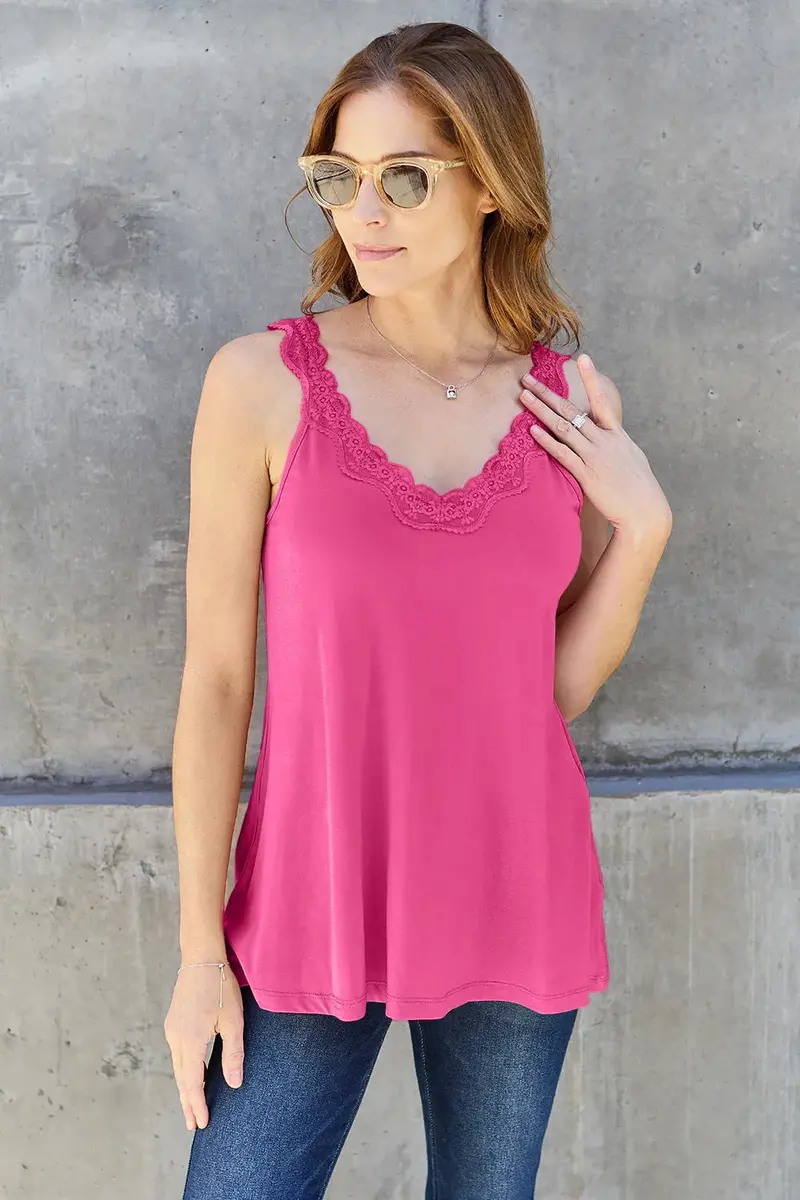 Lace Detail V-Neck Cutout Cami 3