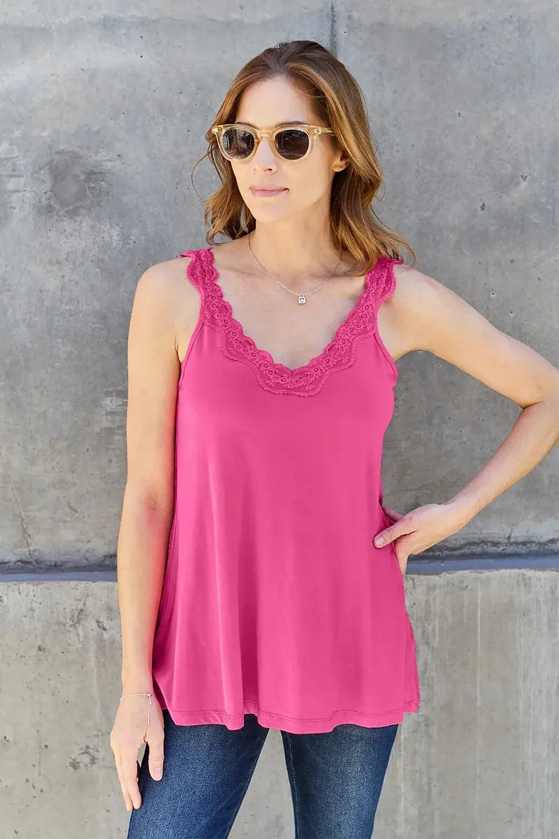 Lace Detail V-Neck Cutout Cami 4