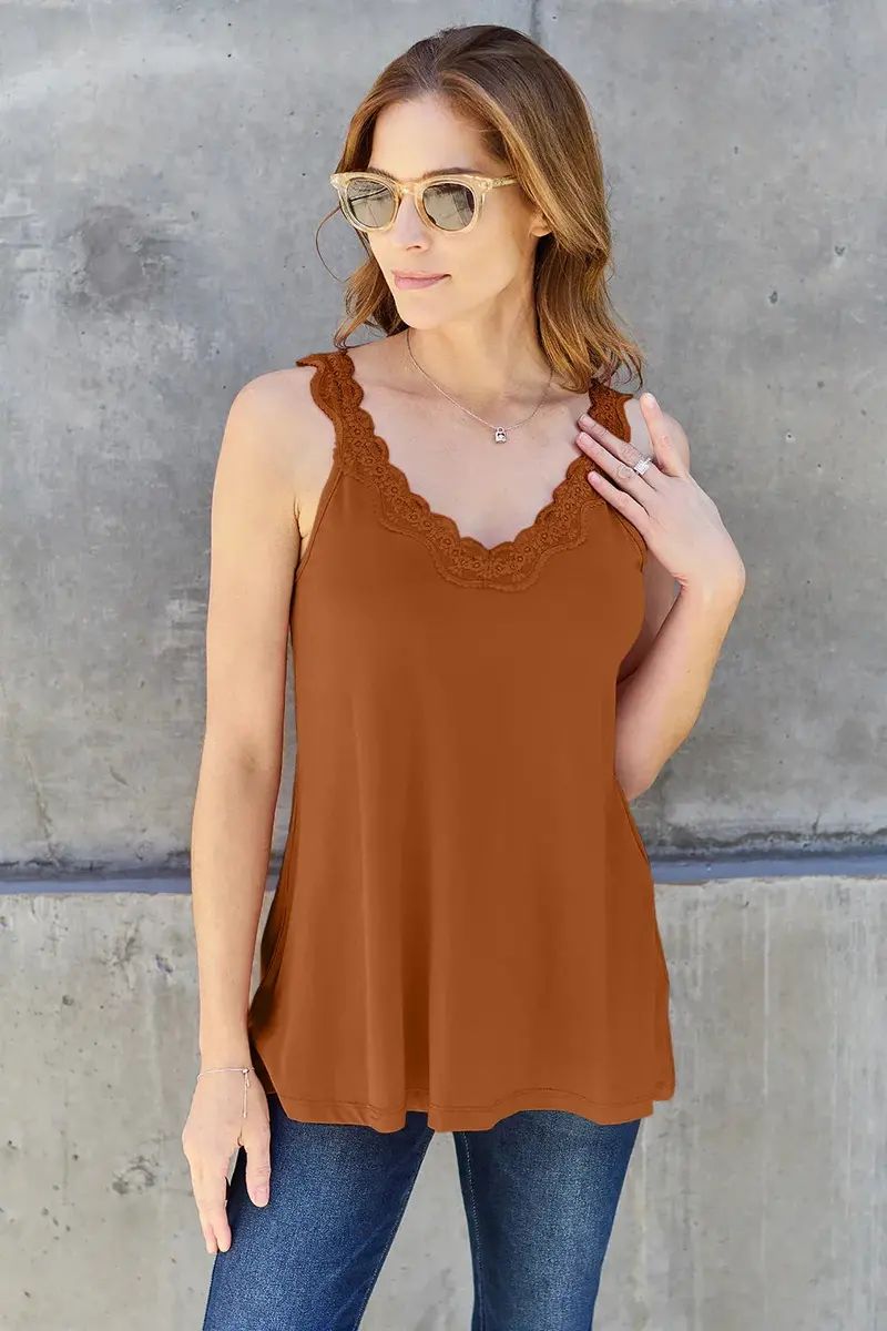 Lace Detail V-Neck Cutout Cami 5