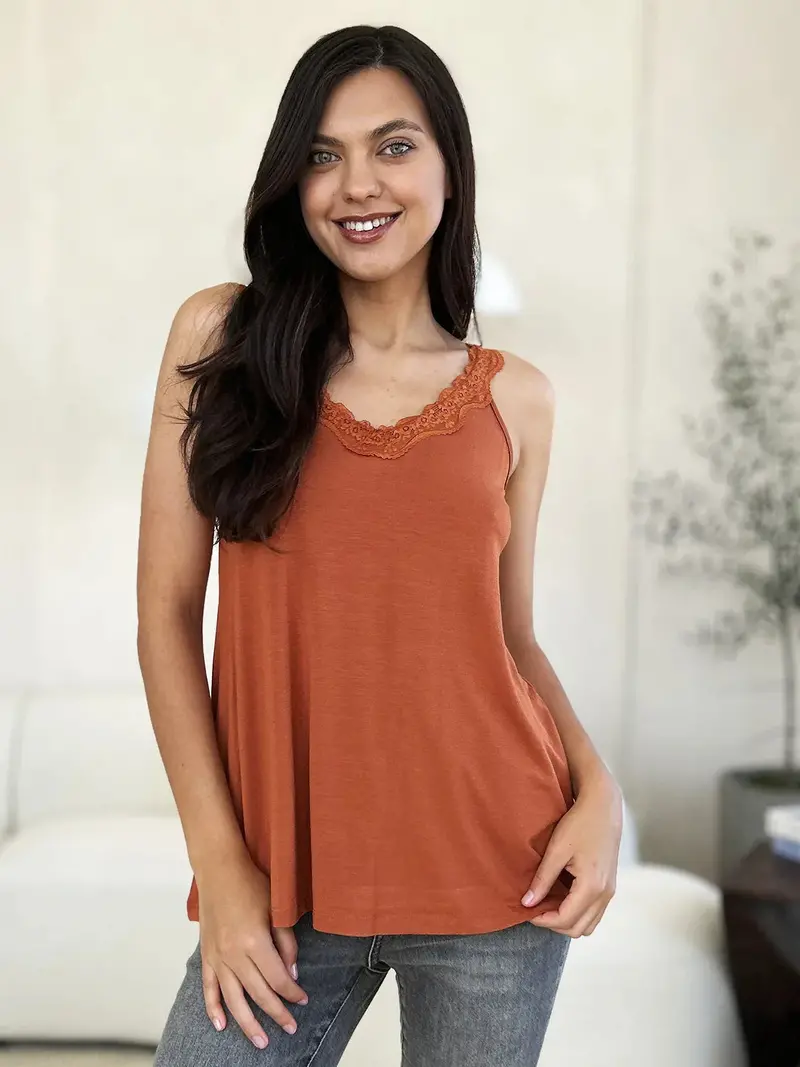 Lace Detail V-Neck Cutout Cami 6
