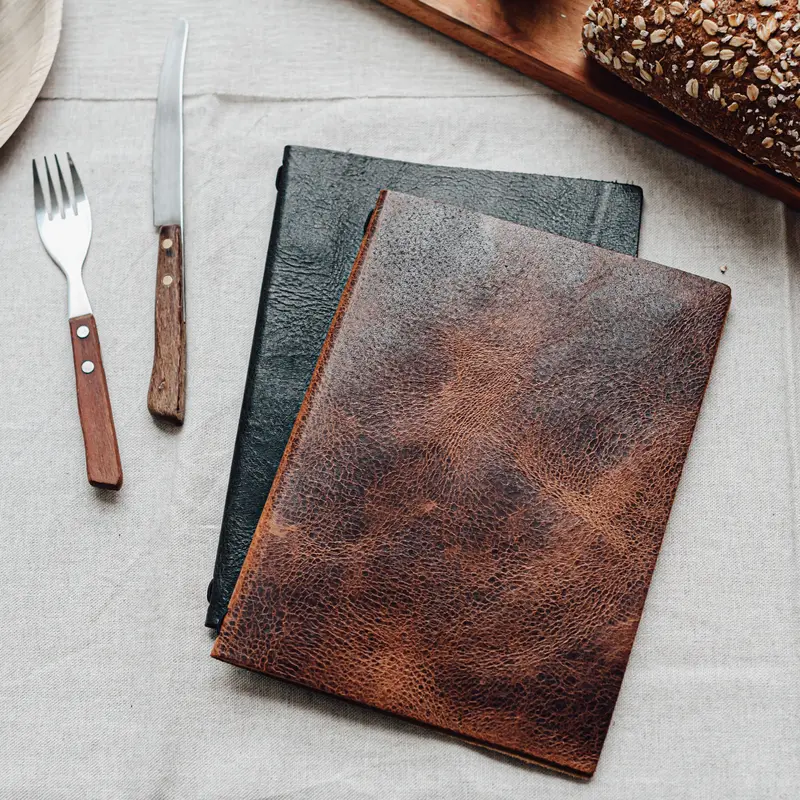 Leather Menu Cover A5 "Raw" 1