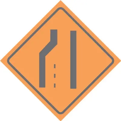 Left Lane Narrows Symbol 1