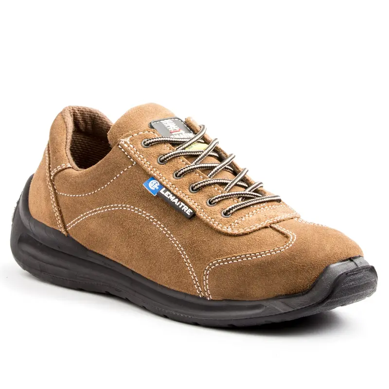 Lemaitre Viper Lightweight Leather Steel Toe Athletic Shoe - Beige 1