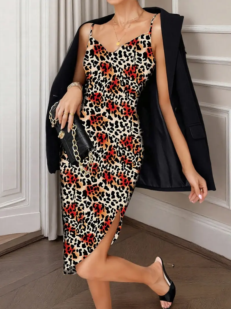 Leopard Print Bodycon Cami Dress 14