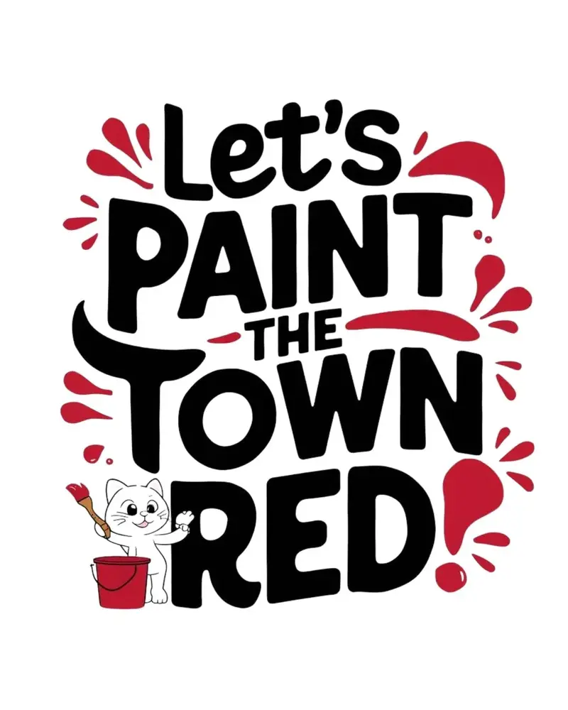 Let Paint The Town Red Idiom Cotton T-Shirt 2