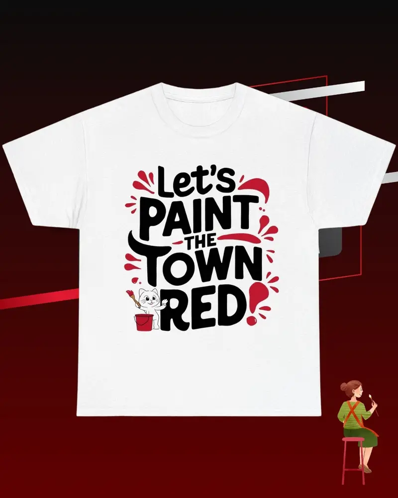 Let Paint Town Red Idiom Cotton T-Shirt 1