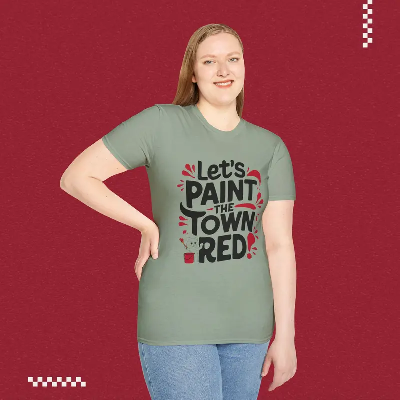 Let Paint Town Red Idiom Cotton T-Shirt 22