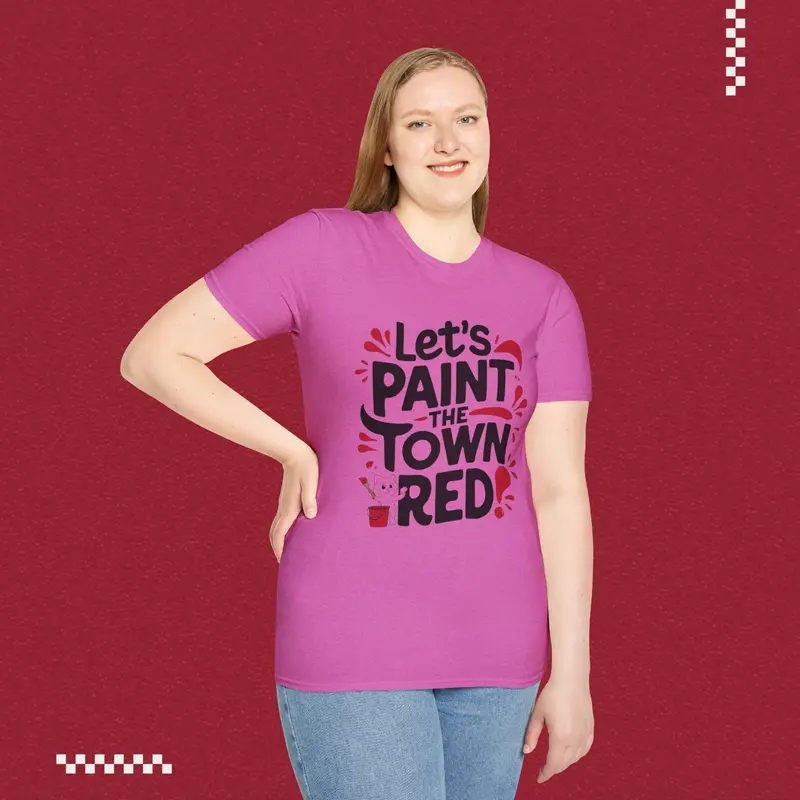 Let Paint Town Red Idiom Cotton T-Shirt 44