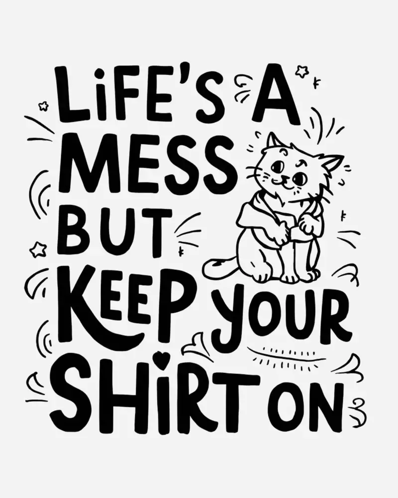 Life Mess Keep Your Shirts On Cotton Tshirt 2